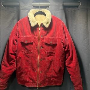 Kith Red Corduroy Sherpa Collar Jacket – Size Medium – Like New